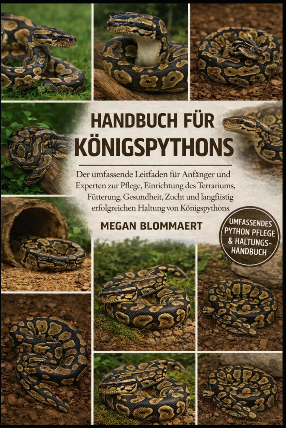 HANDBUCH FÜR KÖNIGSPYTHONS: Der umfassende Leitfaden für Anfänger und Experten zur Pflege, Einrichtung des Terrariums, Fütterung, Gesundheit, Zucht ... erfolgreichen Haltung von Königspythons.