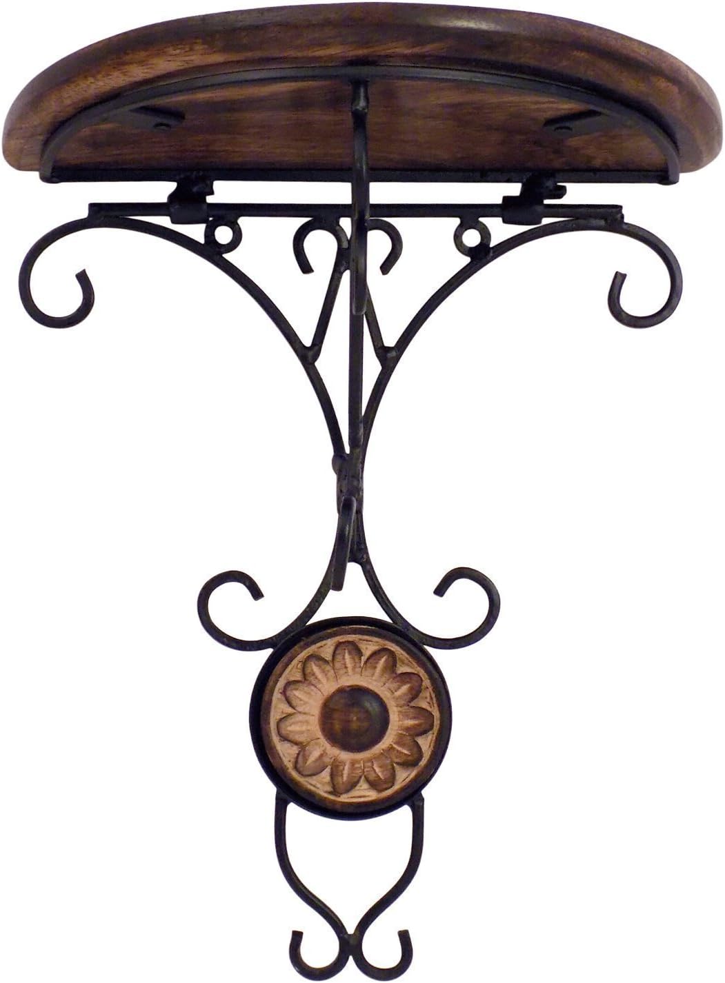 Wood Gift Wooden & Wrought Iron Fancy Wall Bracket/Wall Shelf