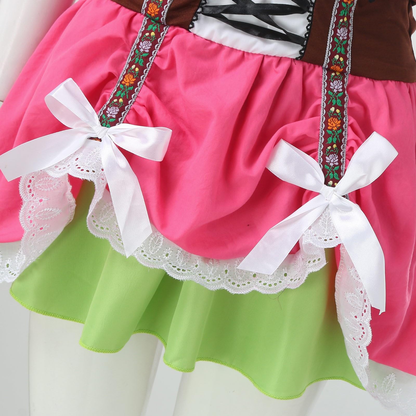 Trachtenrock Damen Set mit Weste, Elfen Kleid, Vintage Spitzenrock, Plisseerock, Retro Landhaus Mode, Zweiteiler Sommeroutfit für Festival