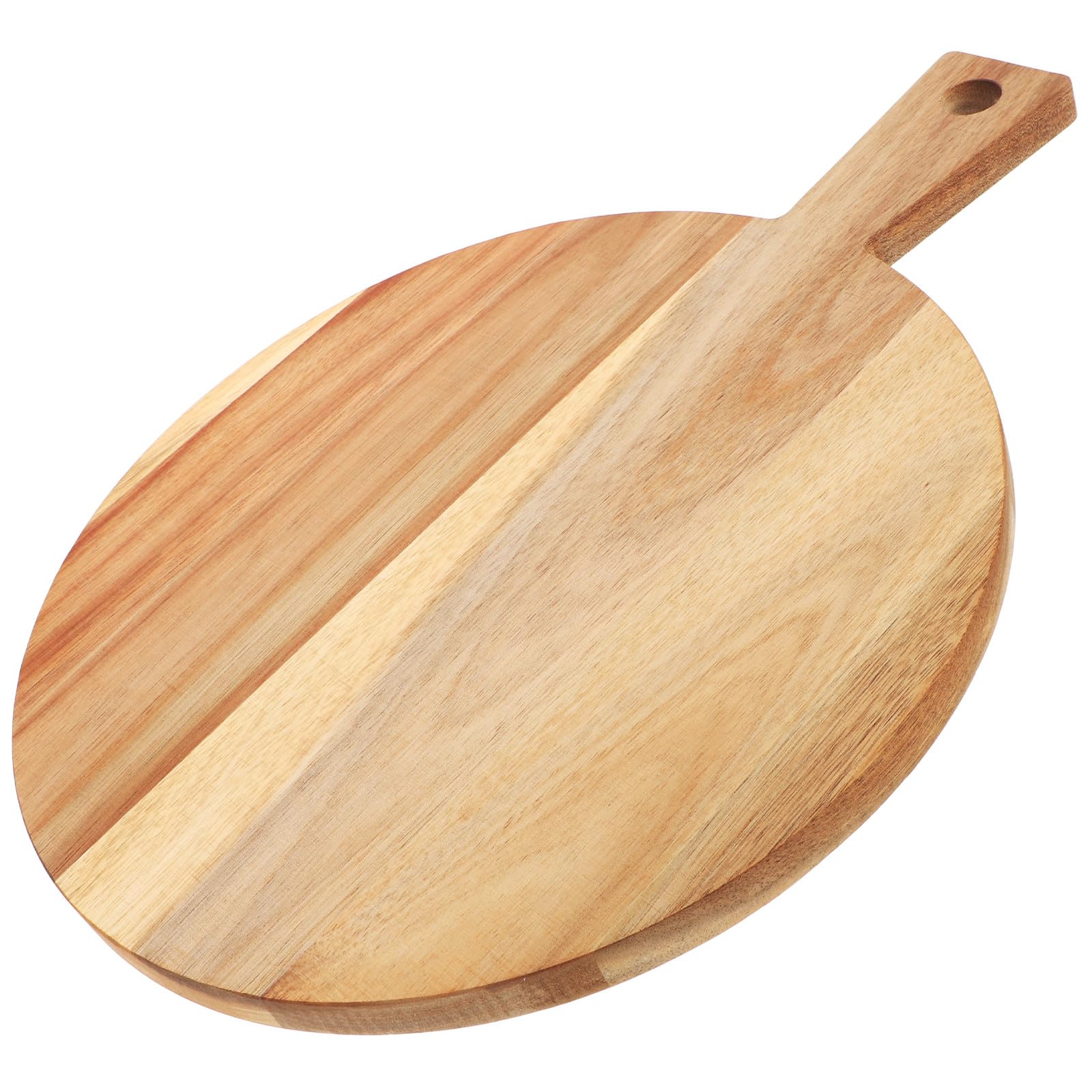 Tagliere in Legno di Acacia con Manico Resistente e Riutilizzabile, Tagliere Rotondo Grande per Frutta, Carne e Uso Domestico o Ristorante