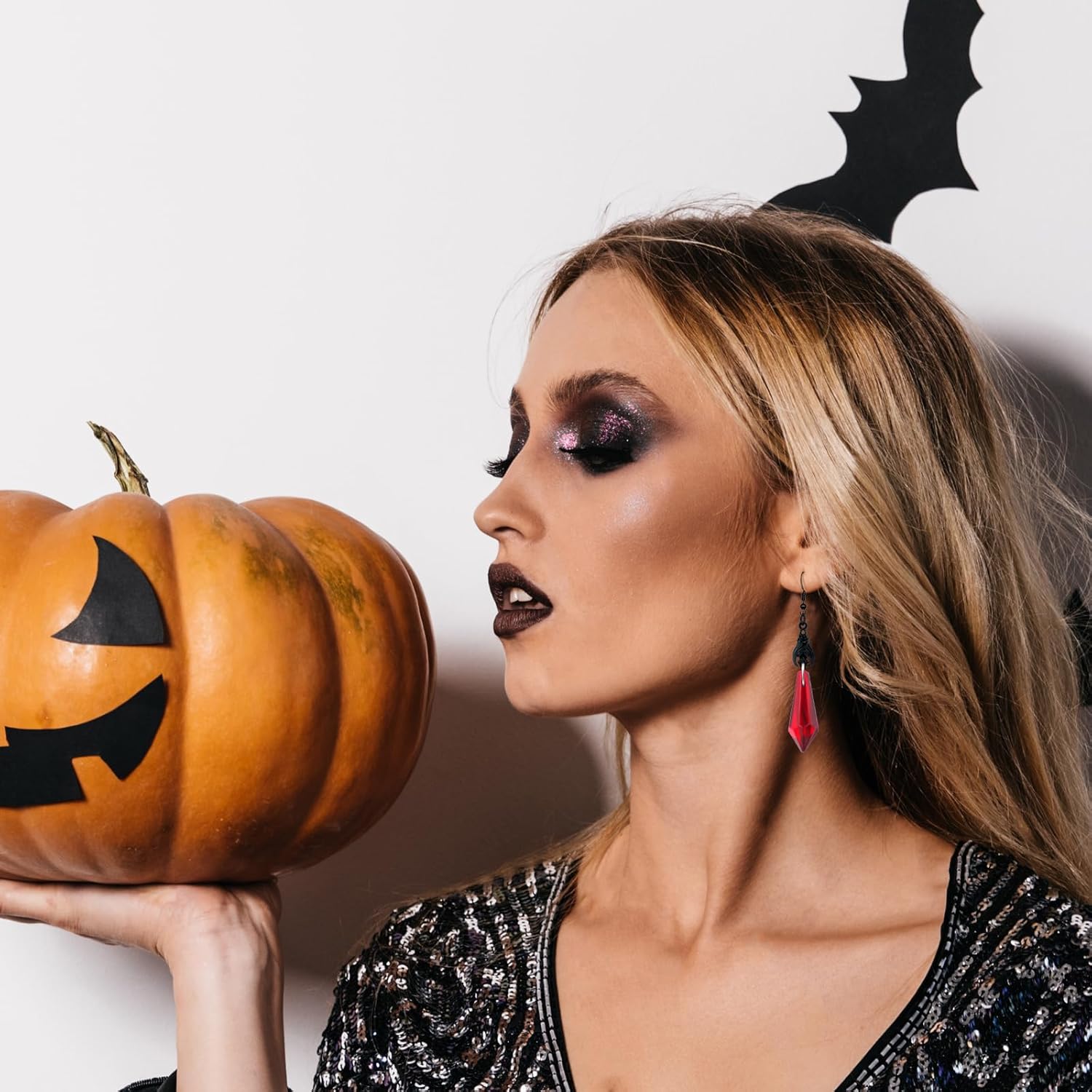 Ronglry Halloween Earrings for Women Dangle Bat Earrings Goth Earring Victorian Earring Halloween Accessories Gothic Jewelry Goth Gifts for Women Vampire Costume Accessories Gothic Decorations - Image 5