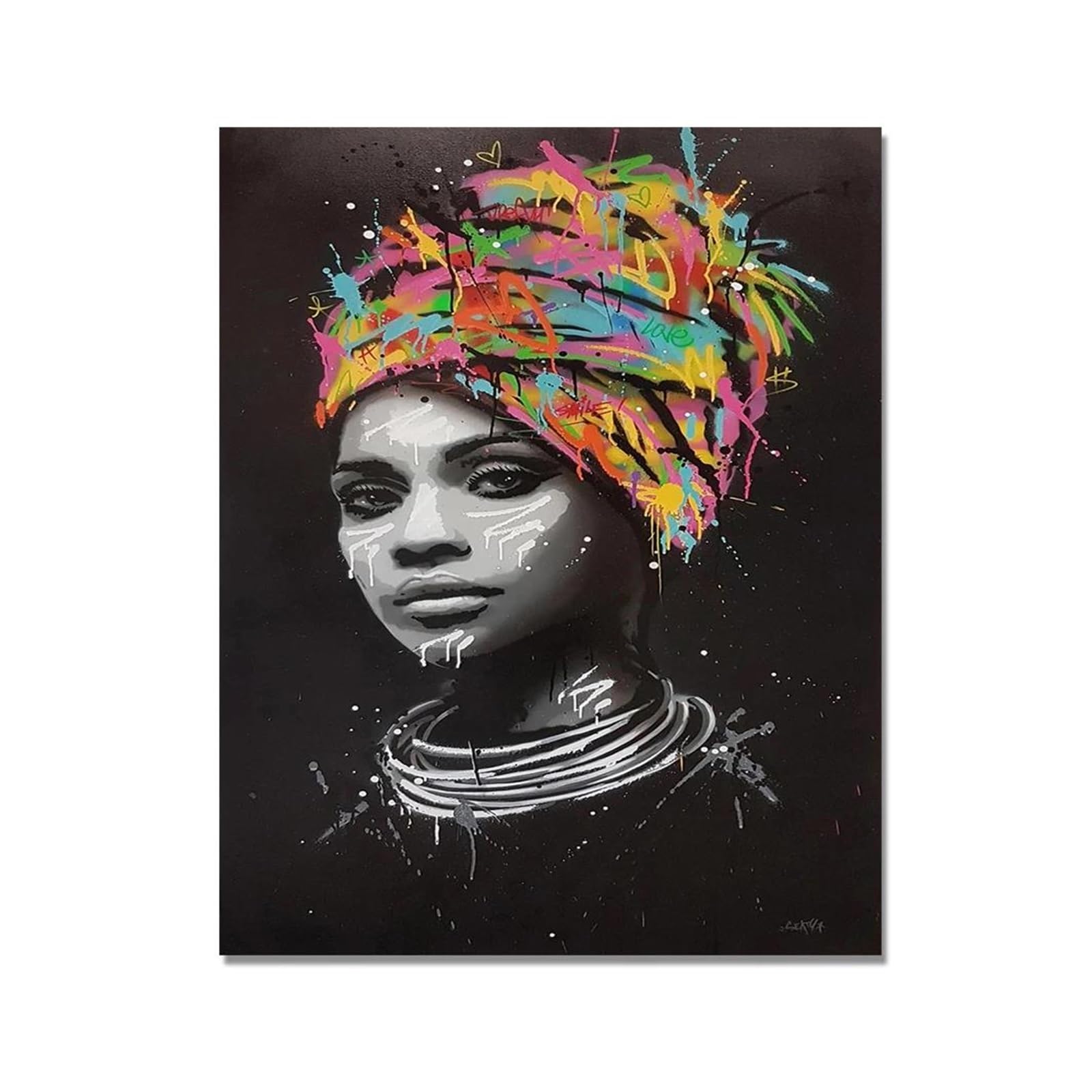 Peinture sur toile de femmes africaines pour art mural de salon