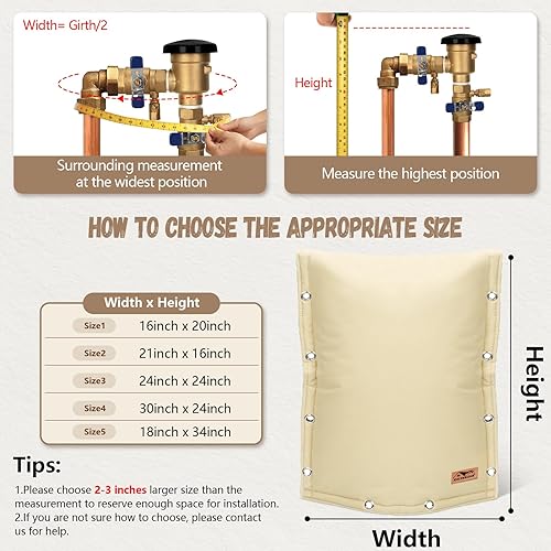 Miniatura 2 de Protección para prevención de reflujo de tubería en la pared, 16 pulgadas de ancho x 20 pulgadas de alto con aislamiento para válvulas de riego y