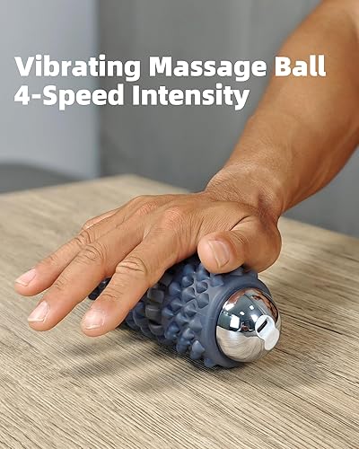 Miniatura 4 de NHO Bola de masaje vibratoria, rodillo de espuma vibratoria para aliviar el dolor muscular, bola de liberación miofascial de 4 velocidades para