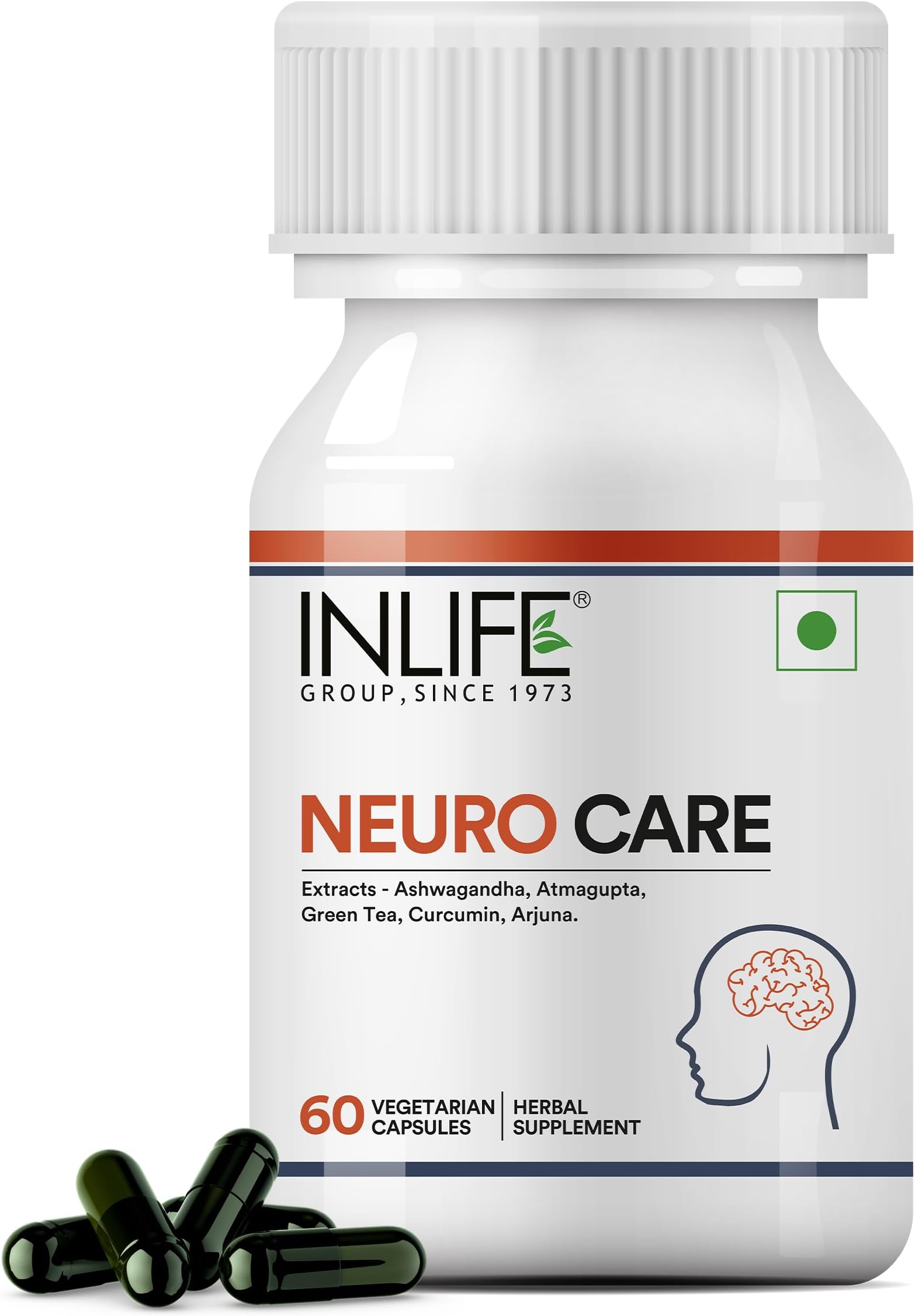 INLIFE Neuro Care Supplement, Nerve Health, Ashwagandha, 60 Veg Caps