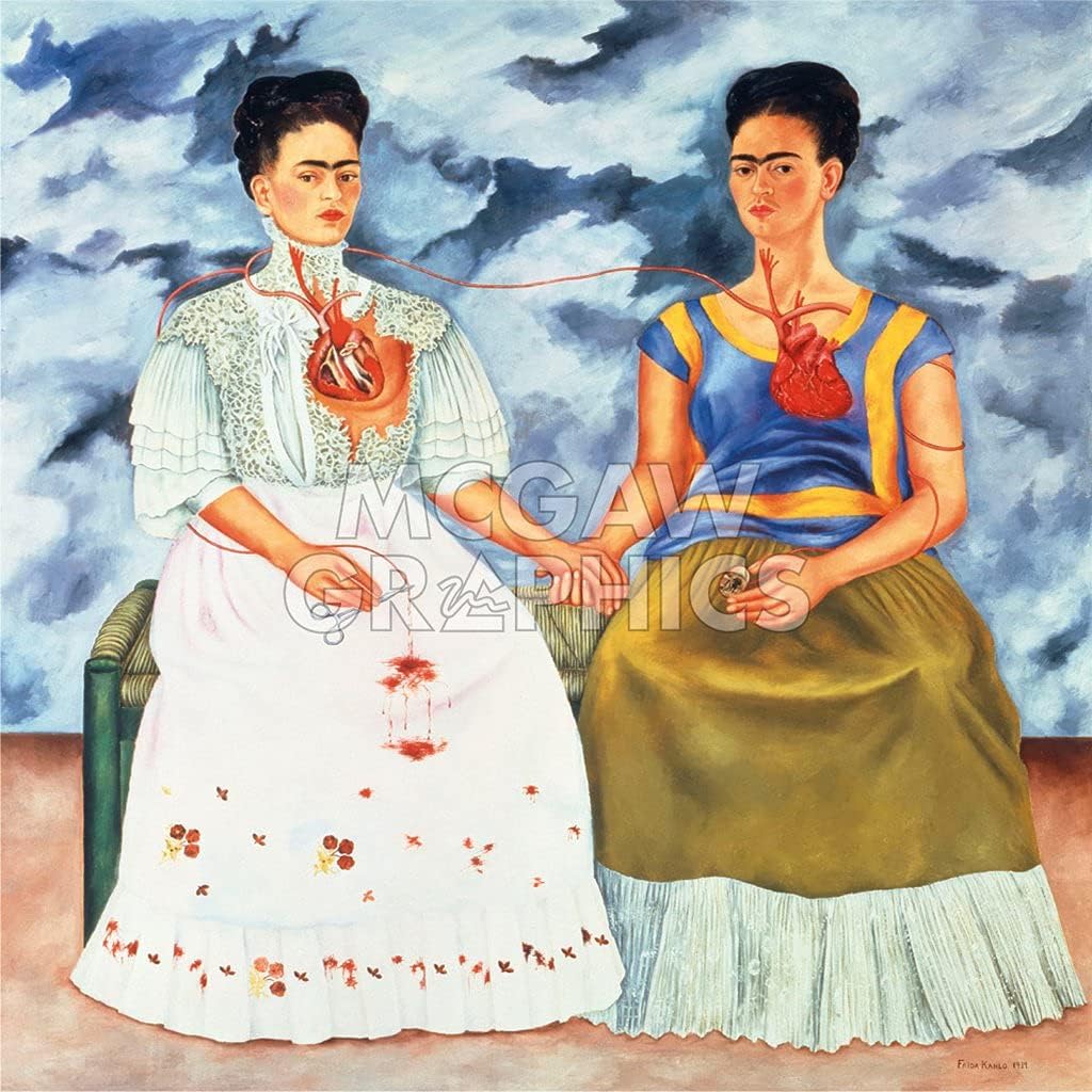 Bruce McGaw Graphics The Two Fridas 1939, Frida Kahlo, Wall Art Print Poster, Paper Size 20" x 22" Image Size 16" x 16"(1031)