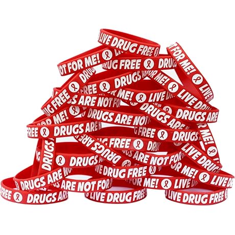 200 Red Youth Size Live Drug Free Bracelets