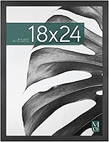 MCS Studio Gallery 18x24 Black Woodgrain Poster Frame - Engineered Wood, Vertical/Horizontal Hanging for Photos, Posters & Art Prints