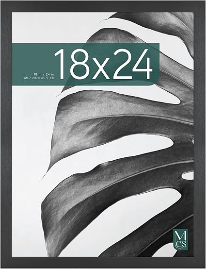 MCS Studio Gallery 18x24 Poster Frame Black Woodgrain, Vertical & Horizontal Wall Hanging Large Picture Frame for Photos, Posters & Art Prints (1-Pack)