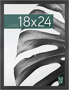 MCS Studio Gallery 18x24 Poster Frame Black Woodgrain, Vertical & Horizontal Wall Hanging Large Picture Frame for Photos, Posters & Art Prints (1-Pack)