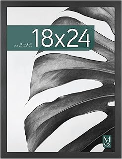 MCS Studio Gallery 18x24 Poster Frame Black Woodgrain Engineered Wood, Vertical & Horizontal Wall Hanging Large Picture Frame for Photos, Posters & Art Prints (1-Pack)