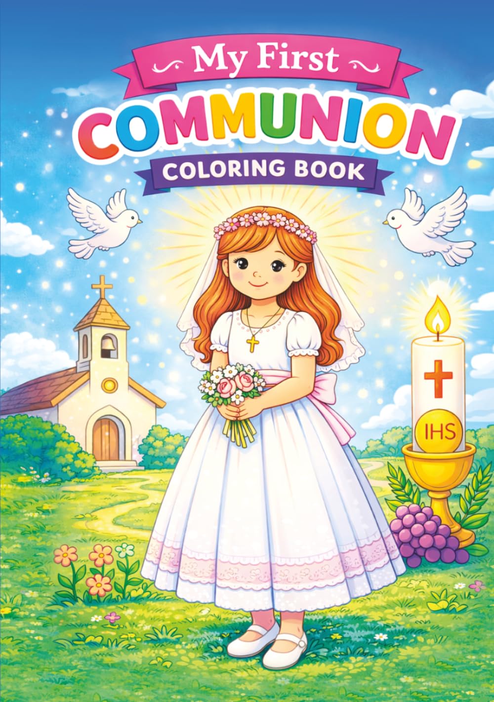 My First Holy Communion Coloring Book for Girls: Cute & Faith-Inspired Coloring Pages for Ages 4 –10 | A Special Keepsake Gift