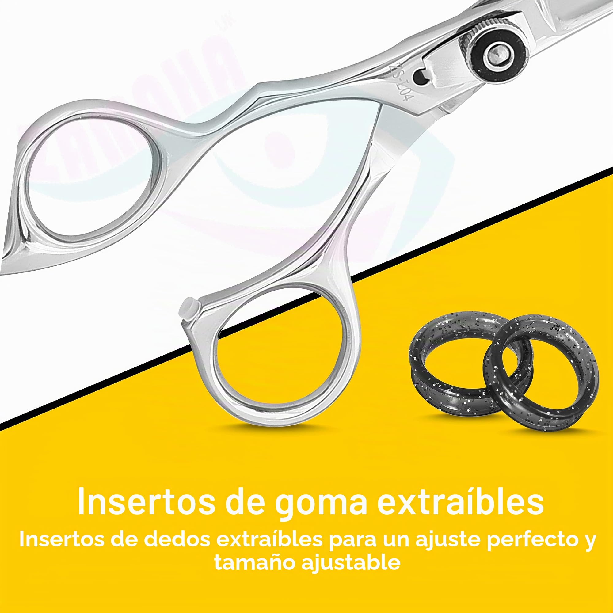 ZAMAHA - Tijeras de afeitar profesionales para peluquería zurdos, 16,5 cm (corte y adelgazamiento), acabado pulido