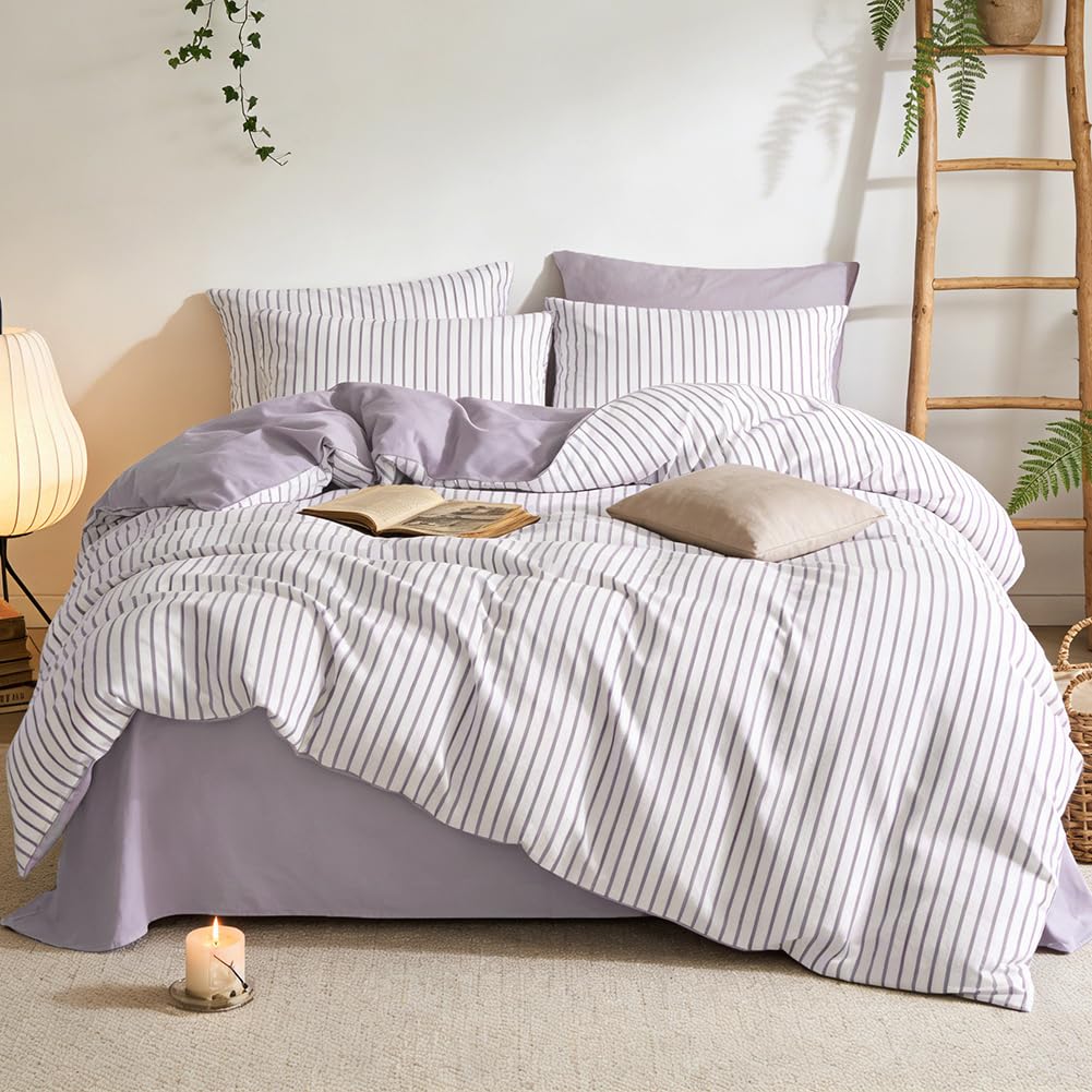 AShanlan Bettwäsche Kariert 135x200 Schwarz Weiß Microfaser Bettbezug Wendebettwäsche Set