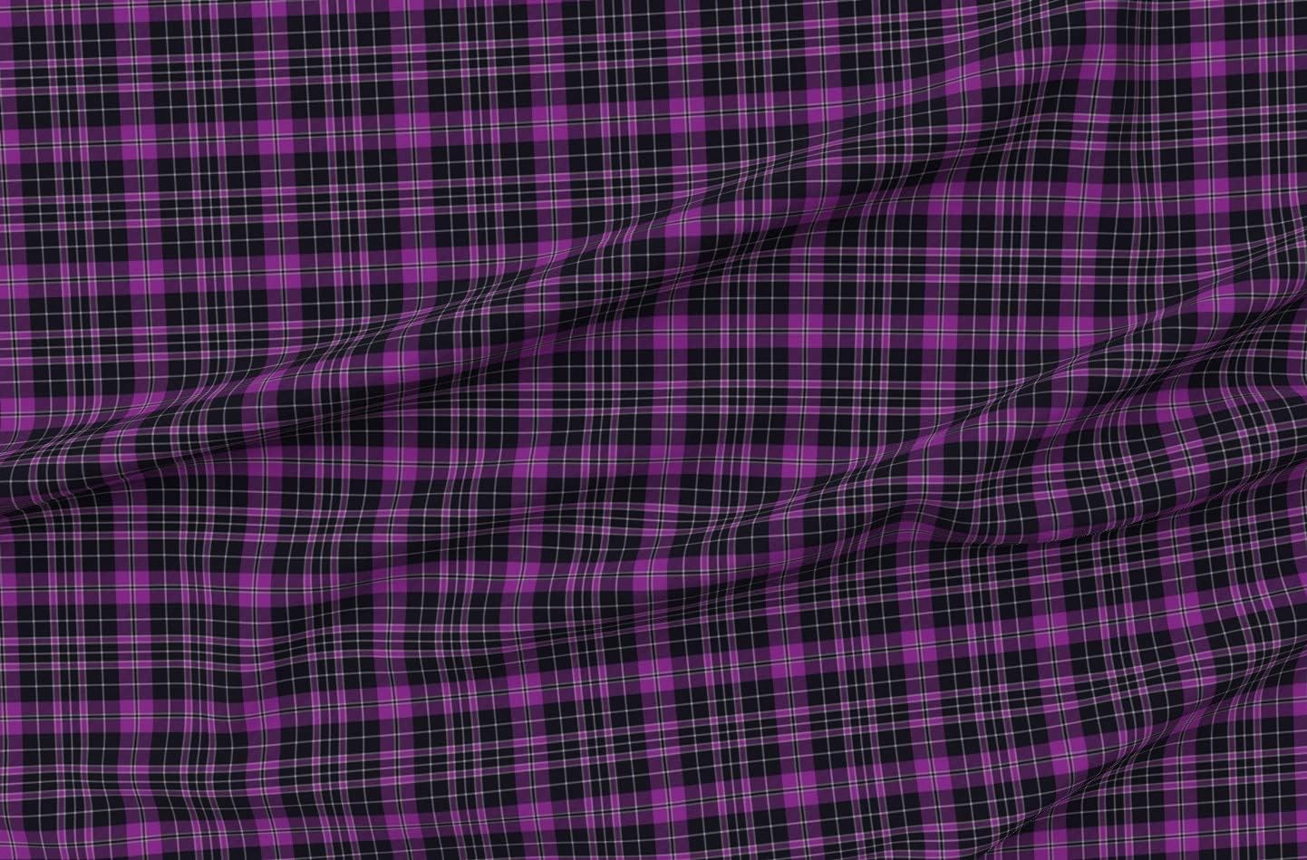 Spoonflower Fabric - Clergy Tartan Purple Plaid Grey Printed on Polartec(R) Fleece Fabric by The Yard - Sewing Blankets Loungewear and No-Sew Projects