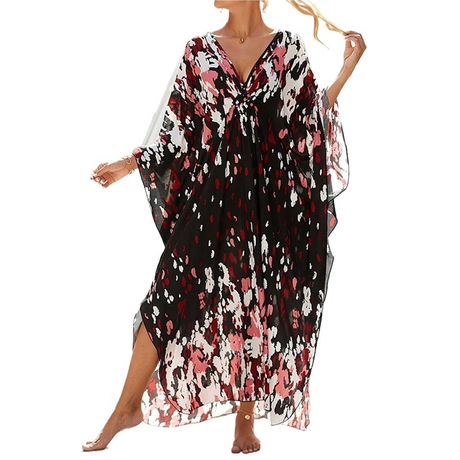 Vestido Playa Mujer Vestido De Mujer Sexy Verano Algodón Impreso Playa Cubrir Vacaciones Casual Bikini Prueba Vestidos Sueltos