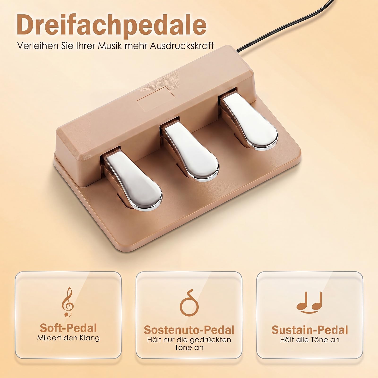 COSTWAY 88 Tasten Digitalpiano, E-Piano mit Ständer halbgewichtete Tastatur | klavier mit 3 Pedale, 800 Klänge, 600 Rhythmen, USB-MIDI-Anschluss, Notenständer, Keyboard für Anfänger & Hausgebrauch