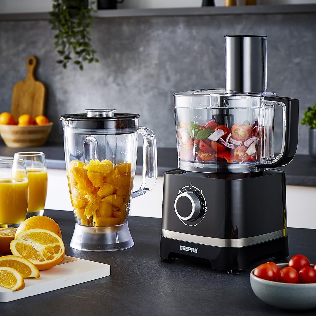Geepas 800W 10 in 1 Food Processor Blender, Black - Image 2