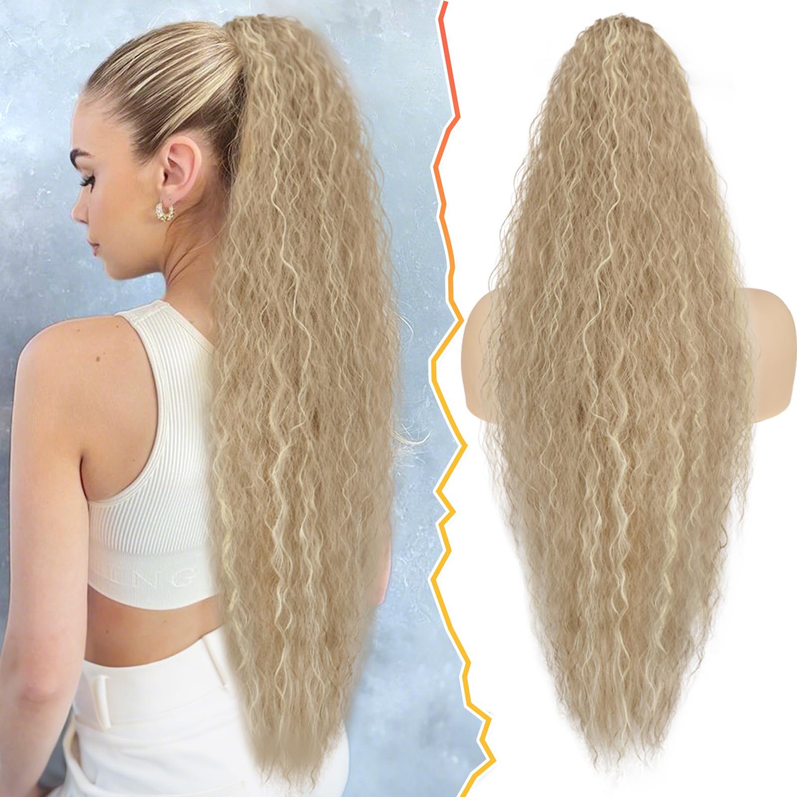 BARSDAR Curly Wavy Drawstring Ponytail Extension