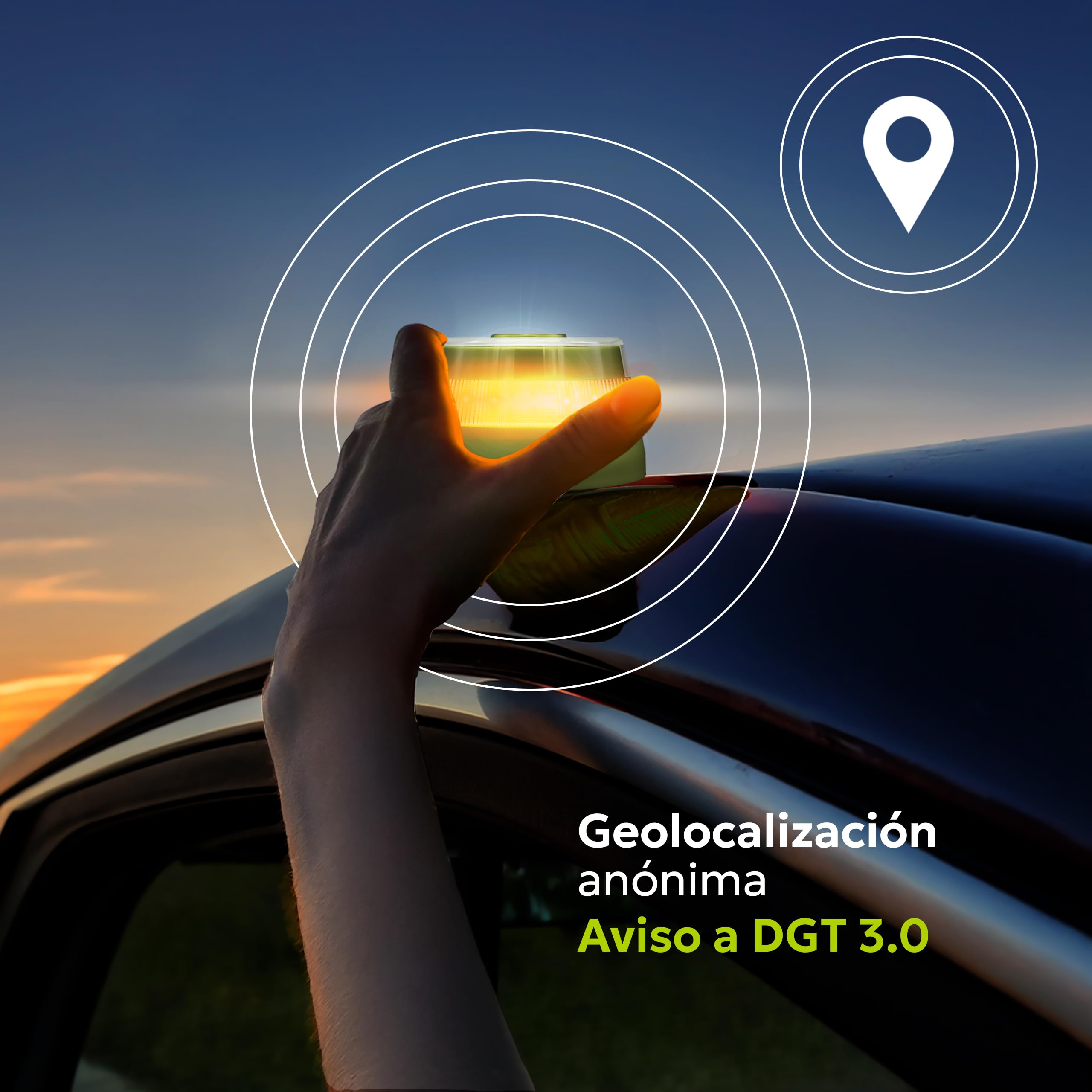 Light MUP Lite Pack 2uds Baliza V16 homologada DGT 3.0-Geolocalización IoT-Luz Emergencia conectada-Señalización Flash Coche-Obligatoria en 2026-Datos Telefónica Tech hasta 2038 (Pack V16 Lite x2)