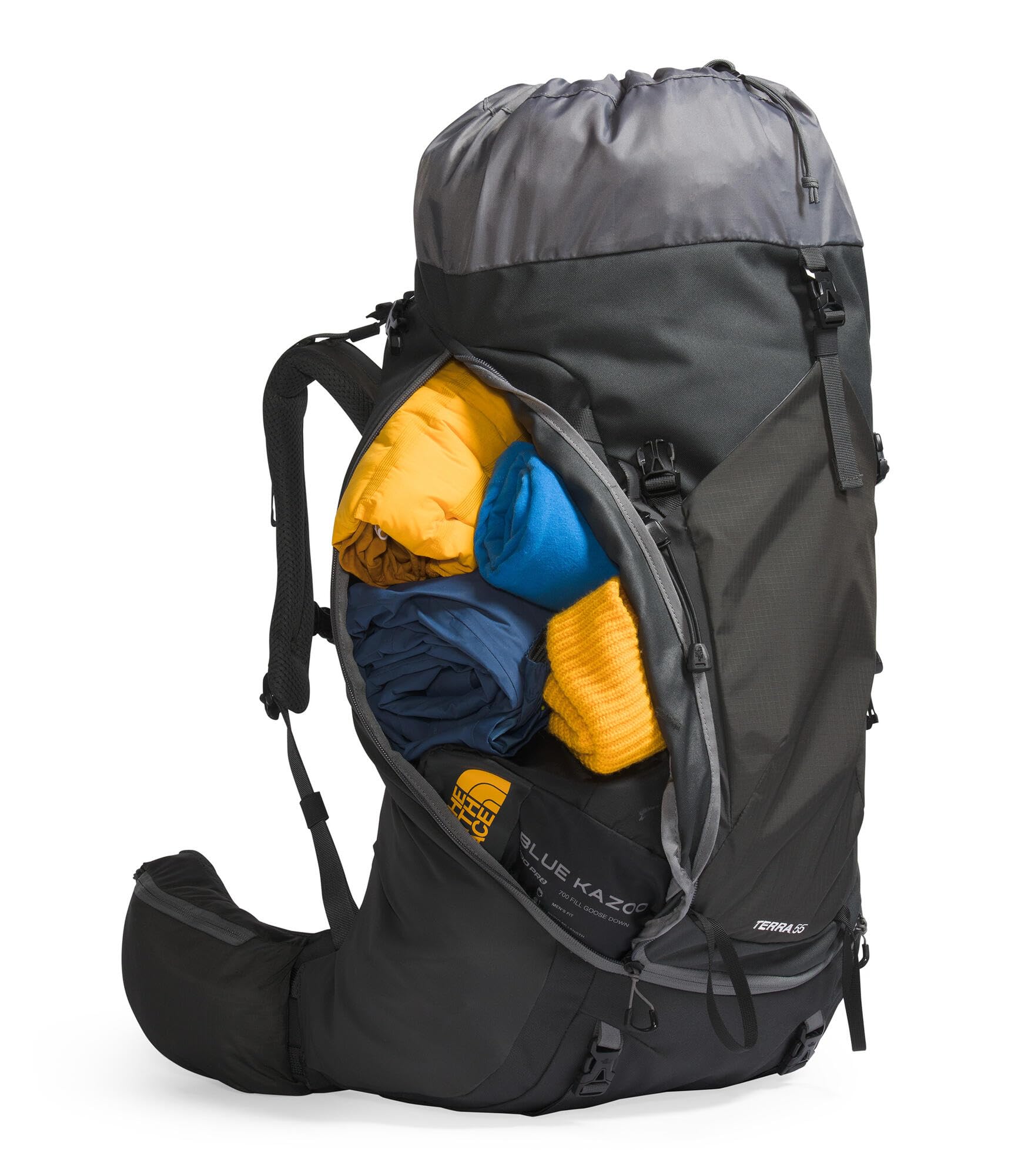 The North Face Womens Terra 55 Backpack Asphalt GyBlk-NPF XSSmall | Hiking Pack Women-Specific Fit Cinch-Top Opening Pole & Ice Axe Attachments product thumbnail 5