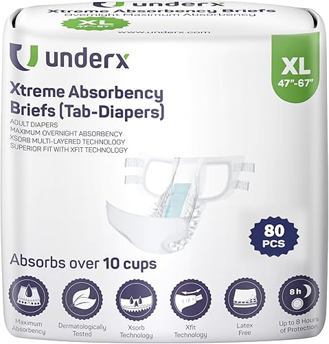 Vista 14 de UnderX Xtreme Absorbency - Calzoncillos para adultos con pestañas, máxima absorción, resistentes para hombres y mujeres, con protección a prueba