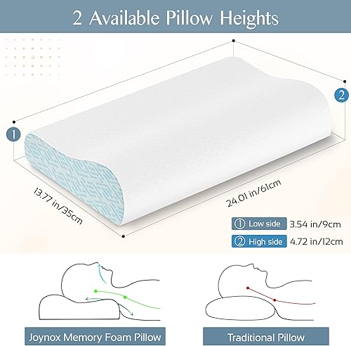 Miniatura 2 de Almohadas de espuma viscoelástica para alivio del dolor de cuello, almohada de cuello refrescante para dormir, almohada cervical ergonómica con