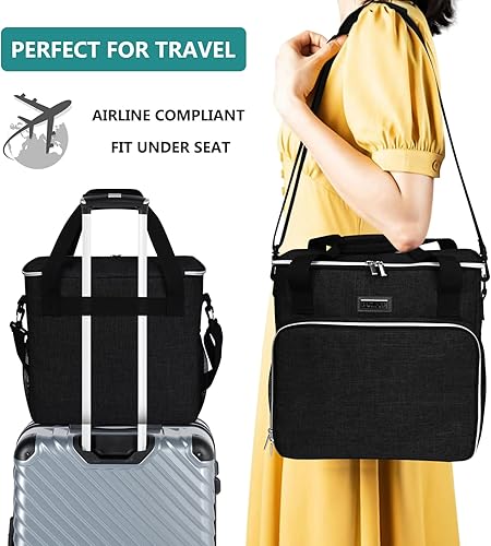 Miniatura 6 de BAGLHER Bolsa de viaje para perros, bolsa de viaje para mascotas (todos los suministros de viaje para mascotas), con 2 recipientes de comida para