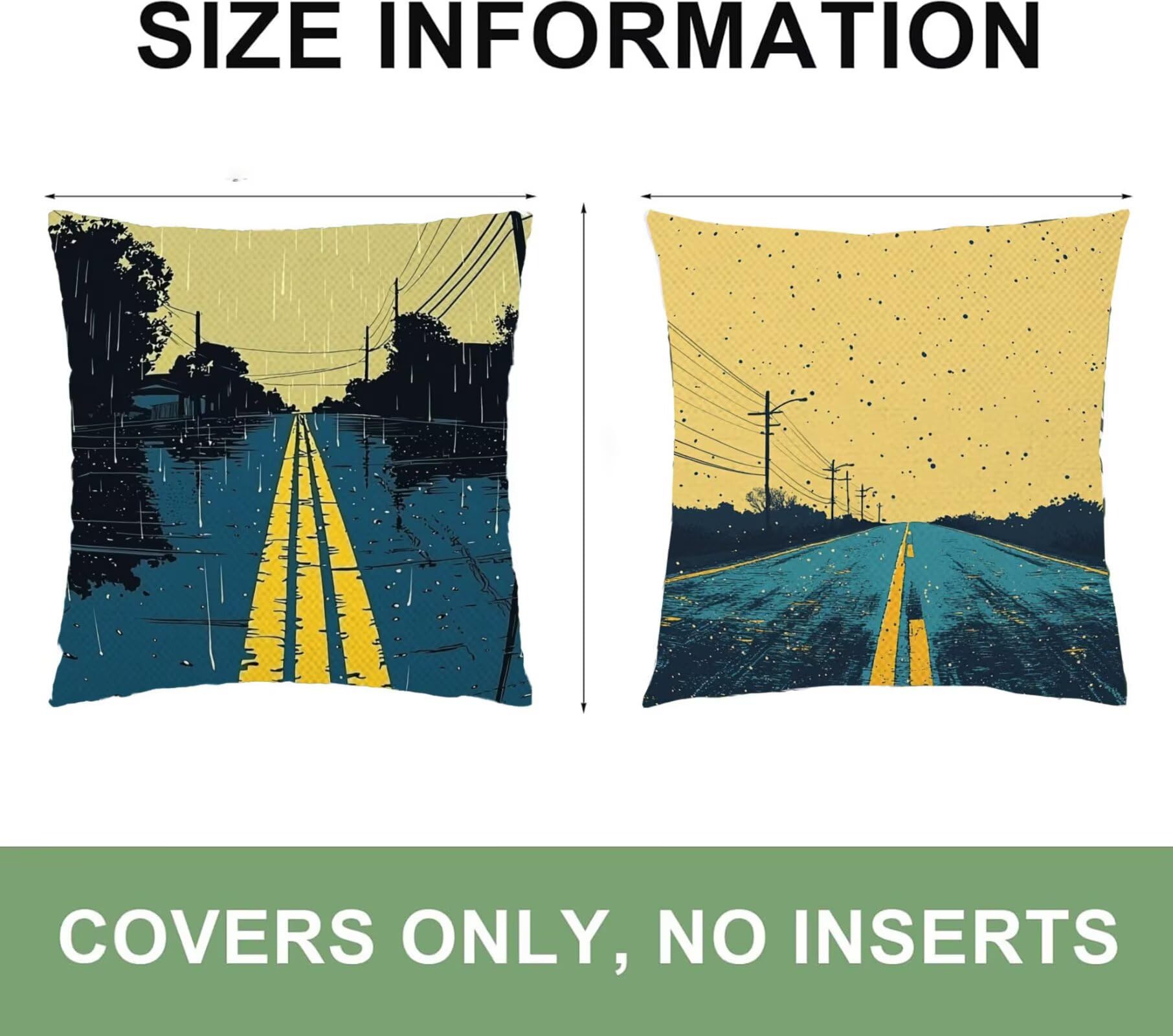 Cuscini Per Divano, Imbottitura Cuscini 75x75cm, Federa Per Esterno da Esterno Set da 4 Pezzi, Tenda Da Pioggia Cuscino Decorativo, Lavabile, Lino, Tessuto Esterni, Outdoor Garden Decor Strada N-8