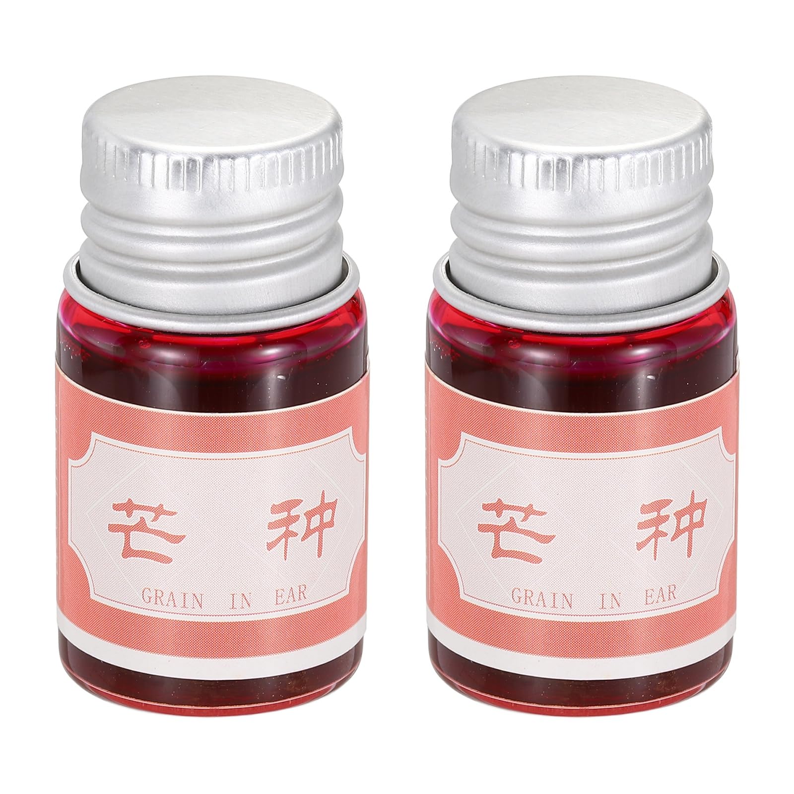 PATIKIL 2 Pcs Fountain Pen Ink Cherry Blossom Pink, 5ml Calligraphy Dip Pen Bottled Ink with Gold Glitter Non-Carbon, Smooth Flow Color Dip Drawing Set for Writing, Painting, Journaling — image 1