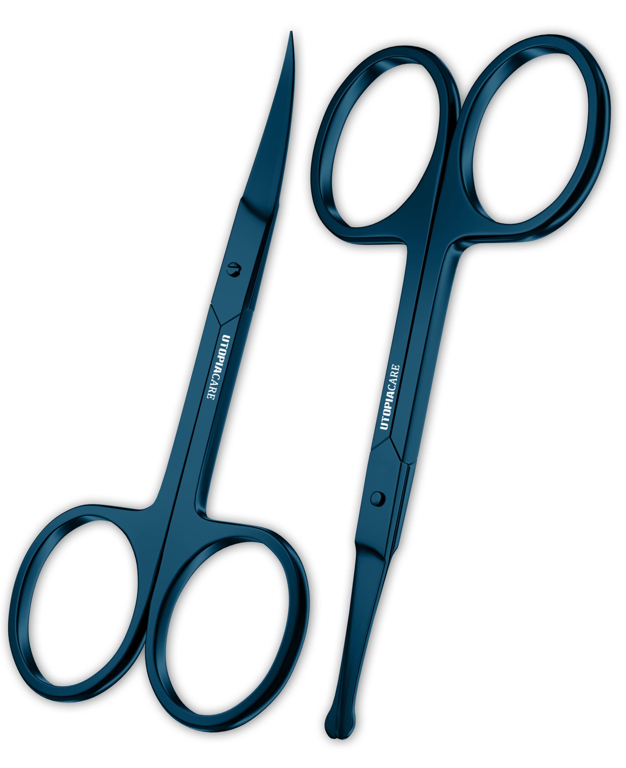 Utopia Care Eyebrow Scissors, Small Scissors for Men and Women - Curved and Rounded Hair Scissors for Grooming Mustache, Beard, Eyelashes, Ears - Stainless Steel -