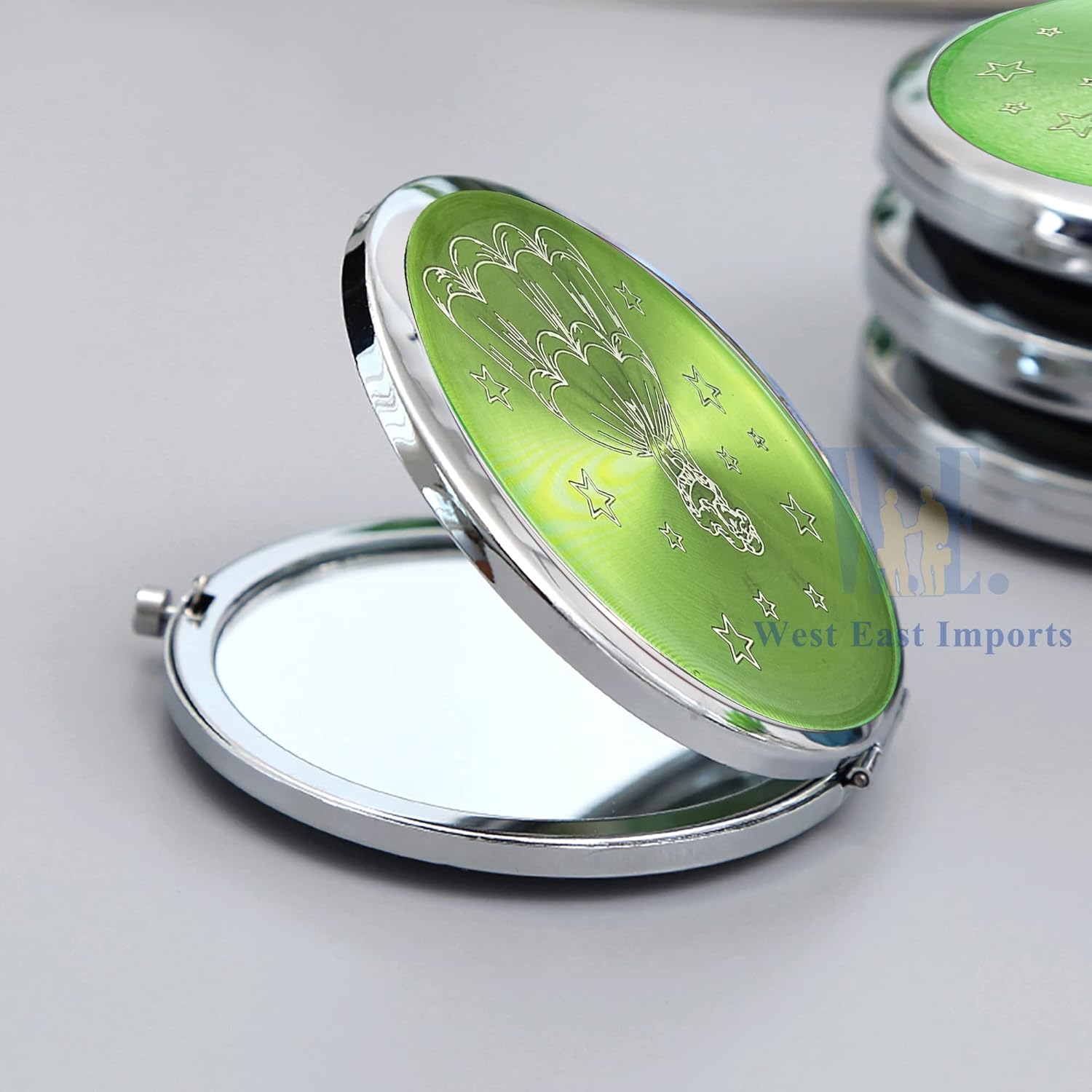 SHAKLAK WE Mis Quince Años (12 PCS) Sweet 15, Sweet Sixteen, Quinceañera, Mis 15 Años Compact Mirror (Green)