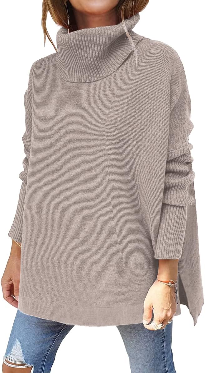 EFAN Women's Turtleneck Oversized Sweaters Fall Outfits Clothes Long Pullover Winter Tunic Tops 2025