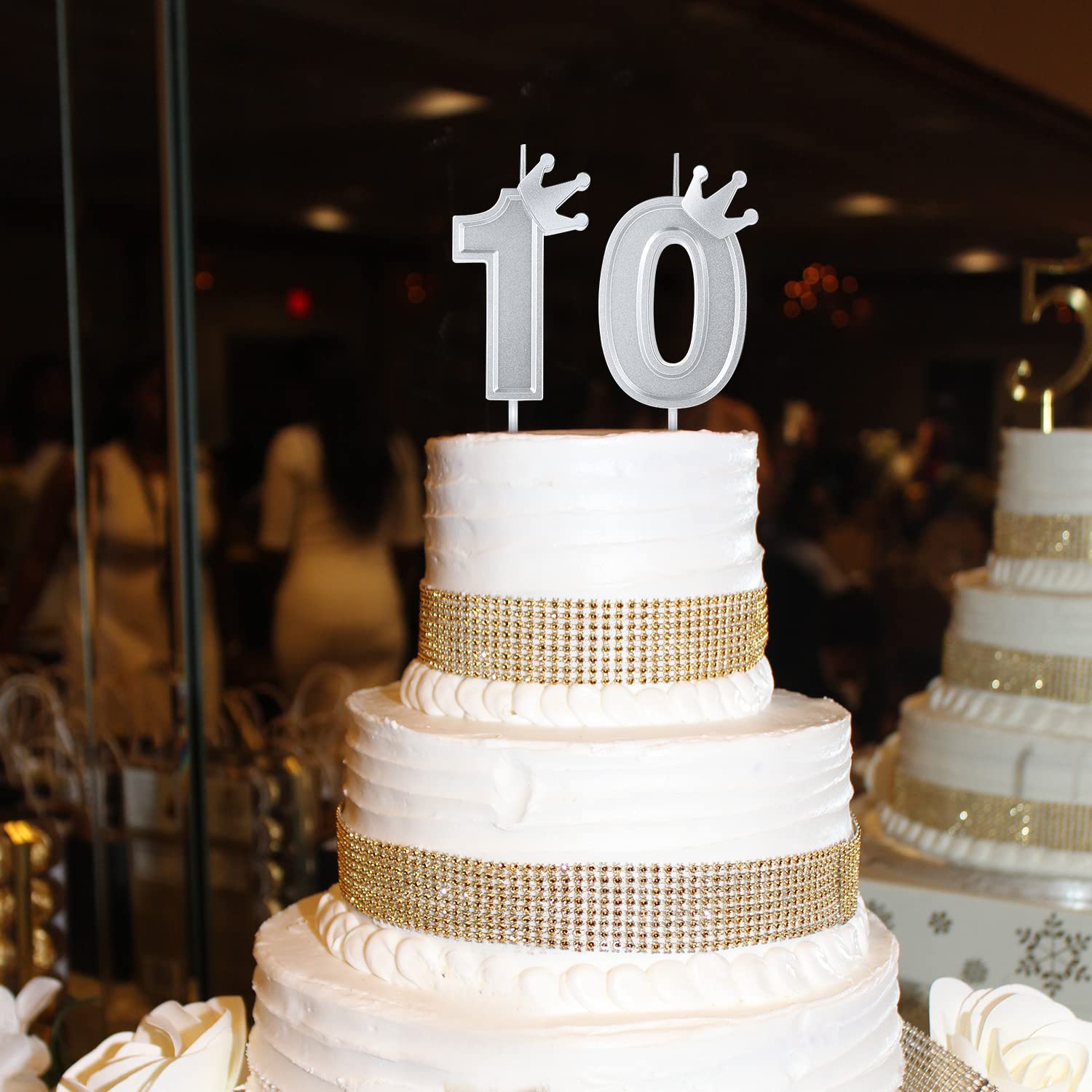 Candela Numero 3 Nera Con Corona – TOYMIS – 7,6 Cm – Per Torte Di Compleanno - 2