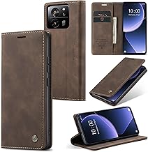 Coque pour Xiaomi 13T / Xiaomi 13T Pro,Etui Protection Housse Premium en Cuir PU,Etui à Rabat Pochette de Portefeuille Étui pour Xiaomi 13T Pro / 13T - Café