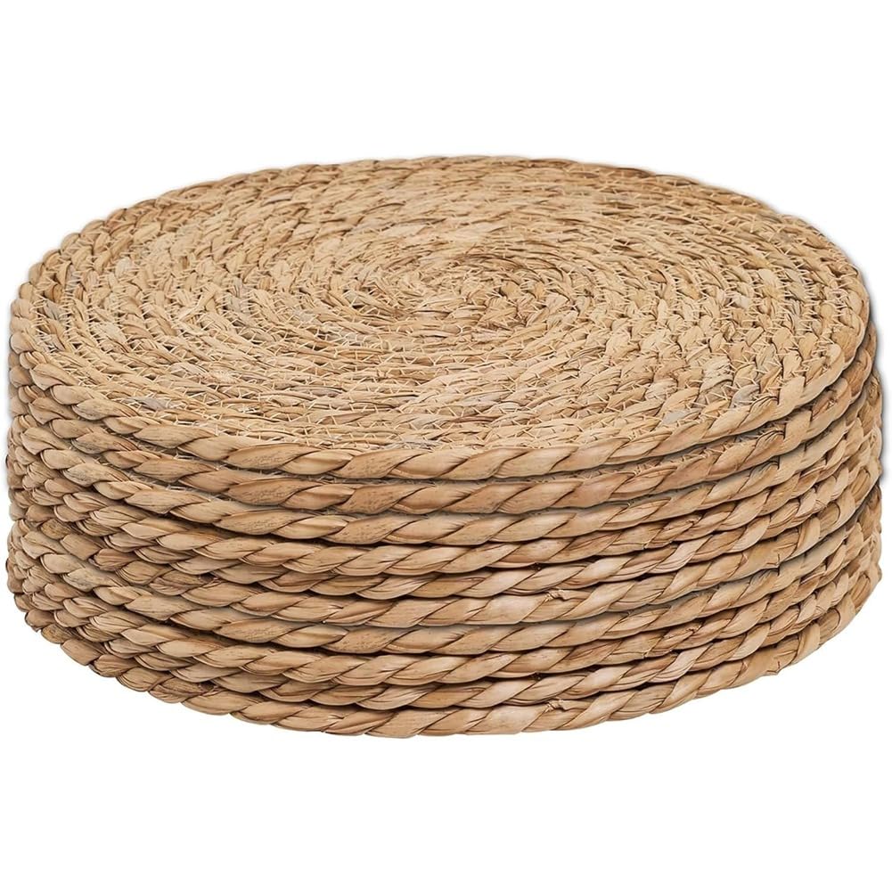 IJSDNVJNDX Round Woven Placemats, for Dining Table, for Dinner Plates, Round Rattan Placemats, Wedding, Farmhouse, Outdoor and Christmas