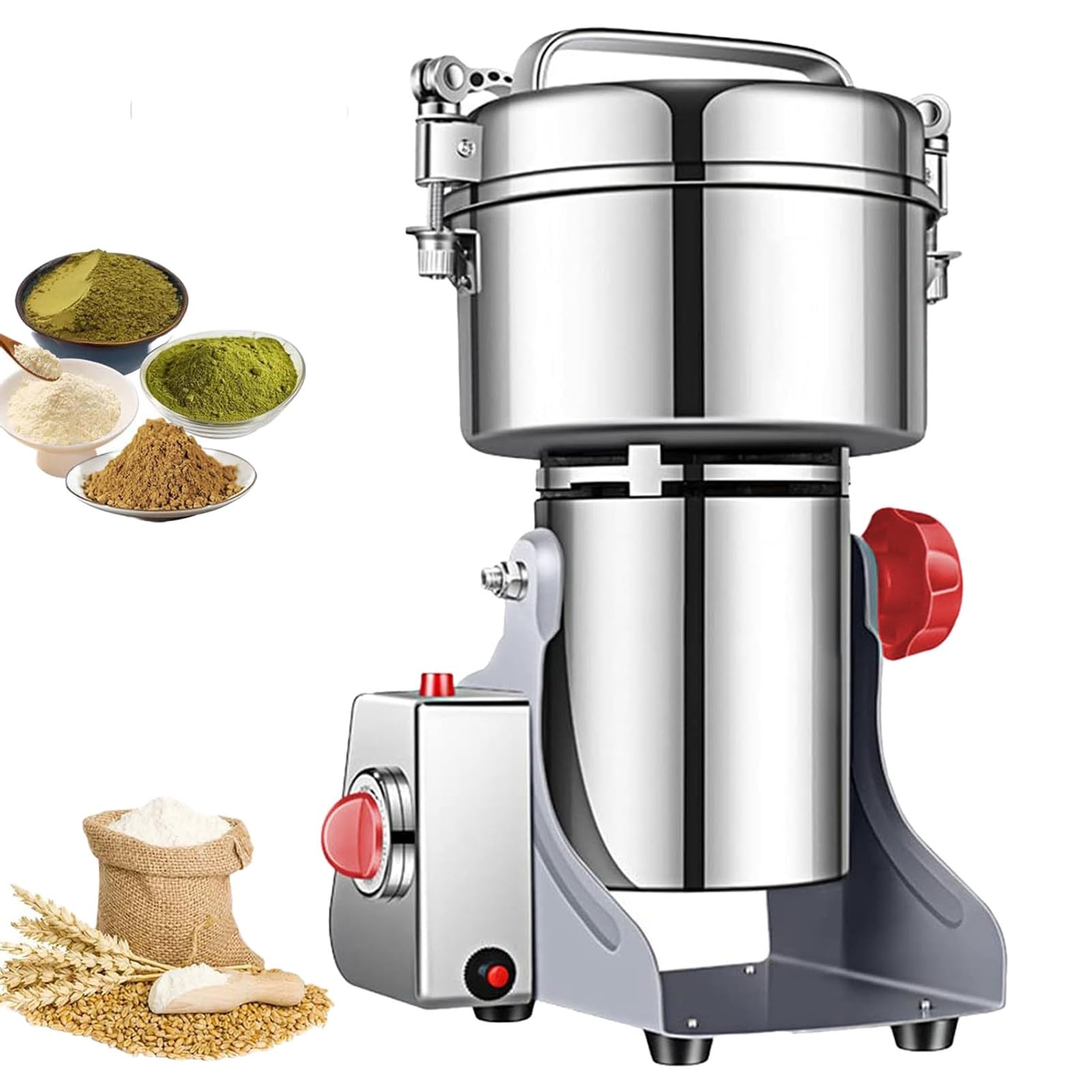 Pnpaea Electric Grain Grinder,Coffee Grinder,with Overload Protection 5min Timer Mill for Dry Spice Herbs/Nut/Coffee 304-2500g