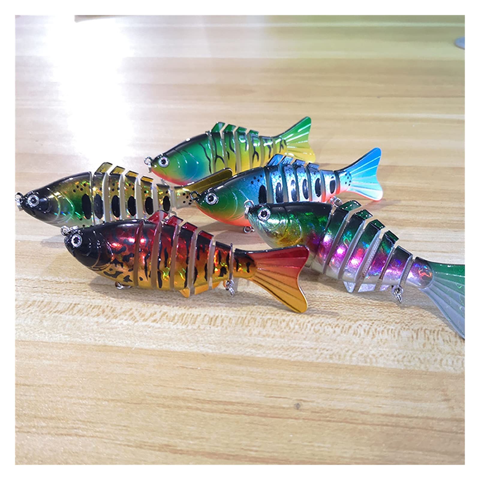 caihuashopping Esca da Pesca Wobblers Pesca Esche Artificiali Multi snodati Sezioni Artificiale Esca Dura di Pesca a traina Carp Fishing Tools 5 PZ. Esche Artificiali