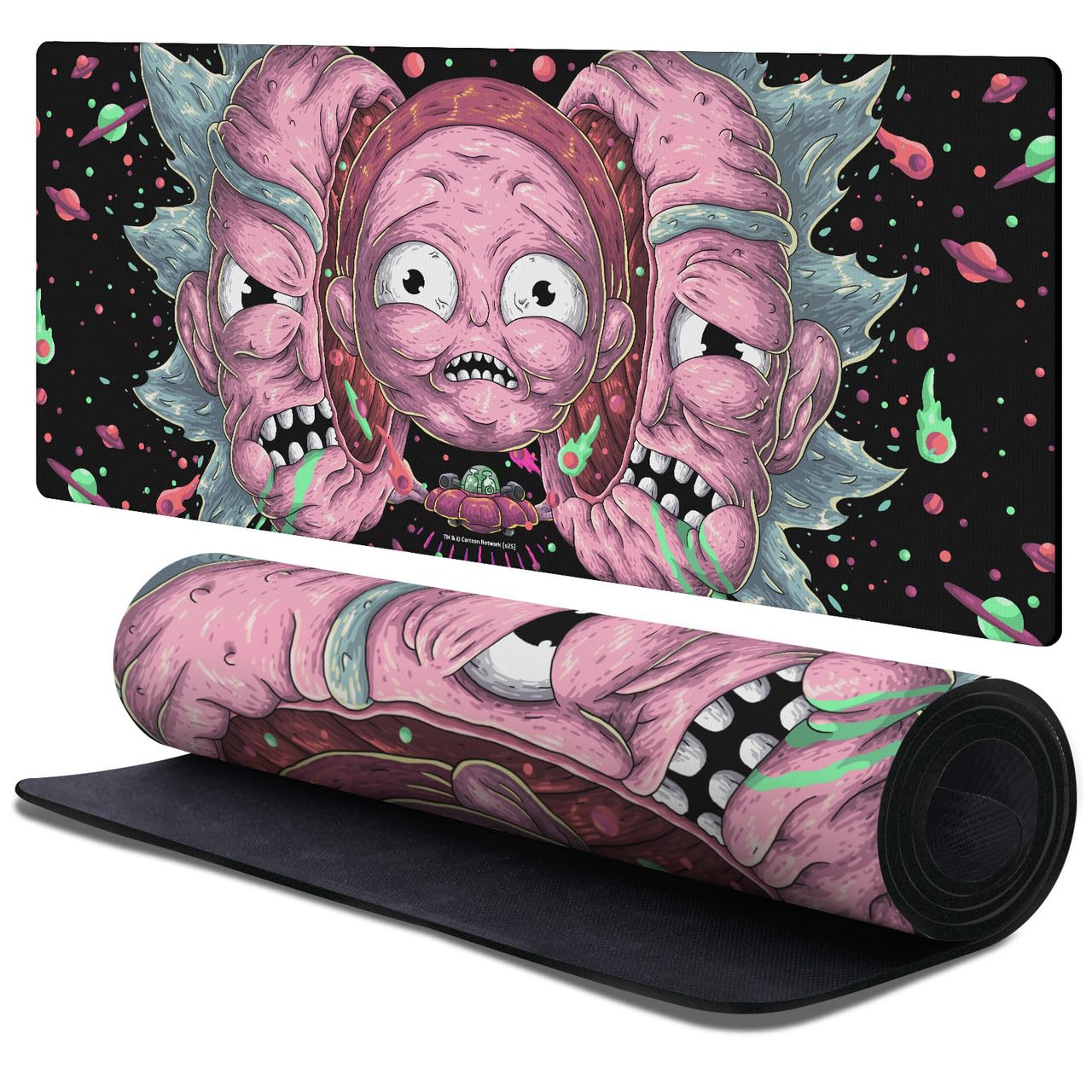 Head Case Designs Officially Licensed Rick and Morty Intergalactic Escapades Graphics 37.4 x 15.75 x 0.16 inches (900 x 400 mm) - XL Gaming Office Desk PC Keyboard Mouse Mat Pad