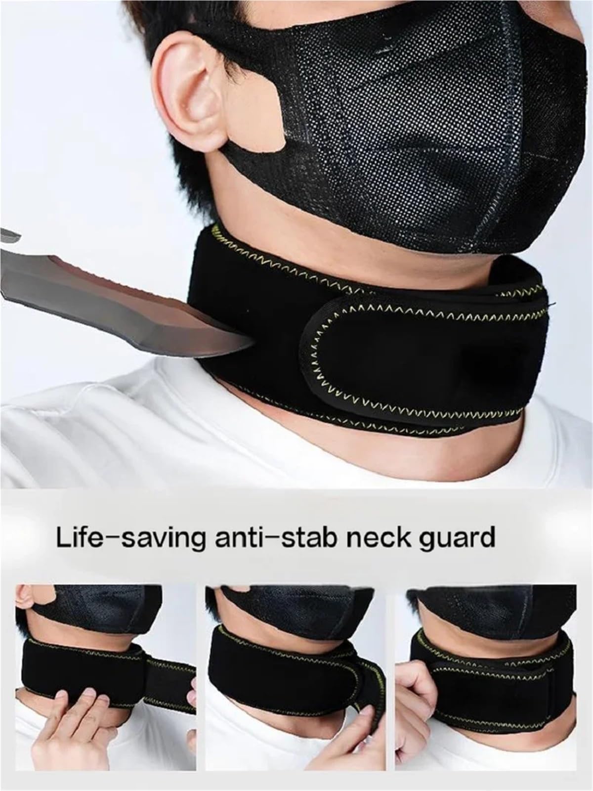 Guantes de Corte, Protector cervical de nivel 5 contra puñaladas for autodefensa, seguridad, trabajo al aire libre, profesional, resistente a cortes y perforaciones