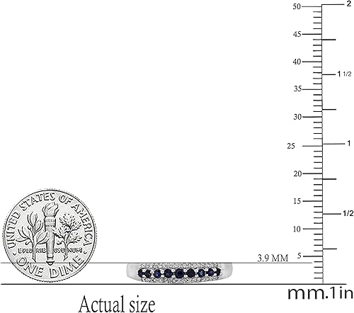 Miniatura 5 de Dazzlingrock Collection Anillo de boda apilable para mujer con piedras preciosas redondas y diamantes blancos redondos Oro blanco de 10 quilates