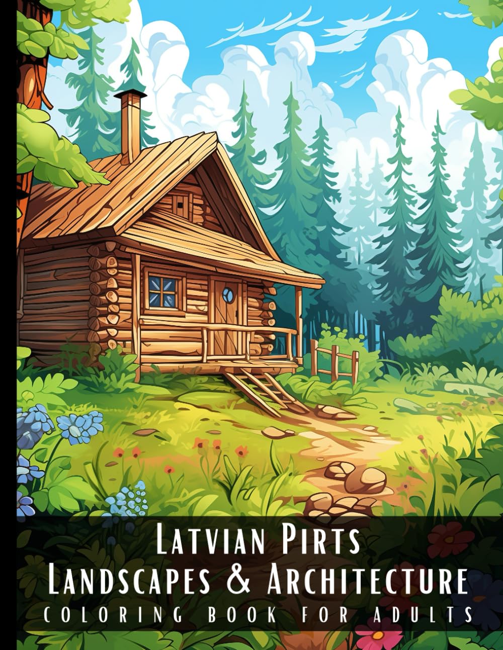 Latvian Pirts Landscapes & Architecture Coloring Book for Adults: Beautiful Nature Landscapes Sceneries and Foreign Buildings Coloring Book for ... Relief and Relaxation - 50 Coloring Pages
