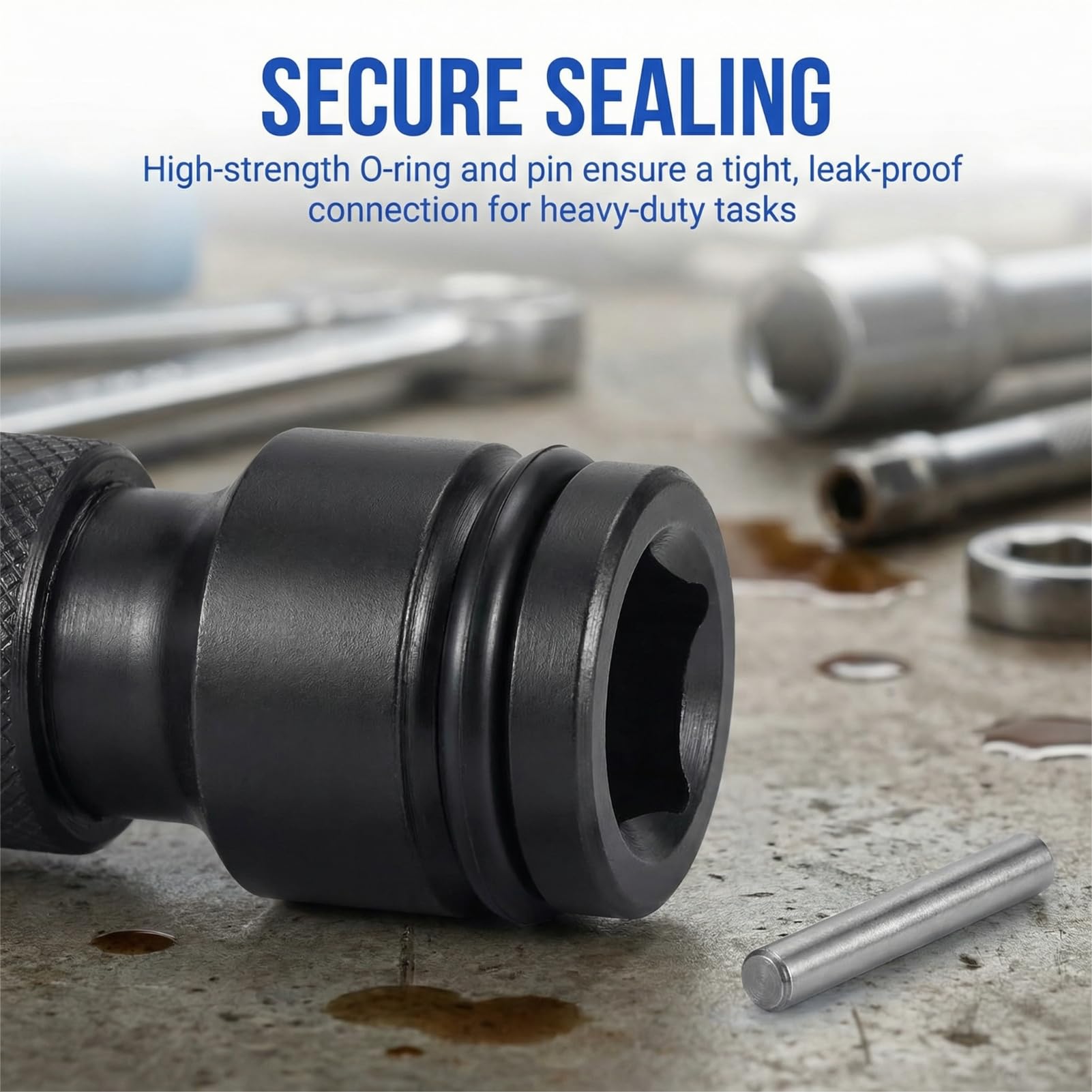 2 PCS 1/2" Square Drive to 1/4" Hex Socket Adapter for Impact & Air Wrench — Amazon image 5