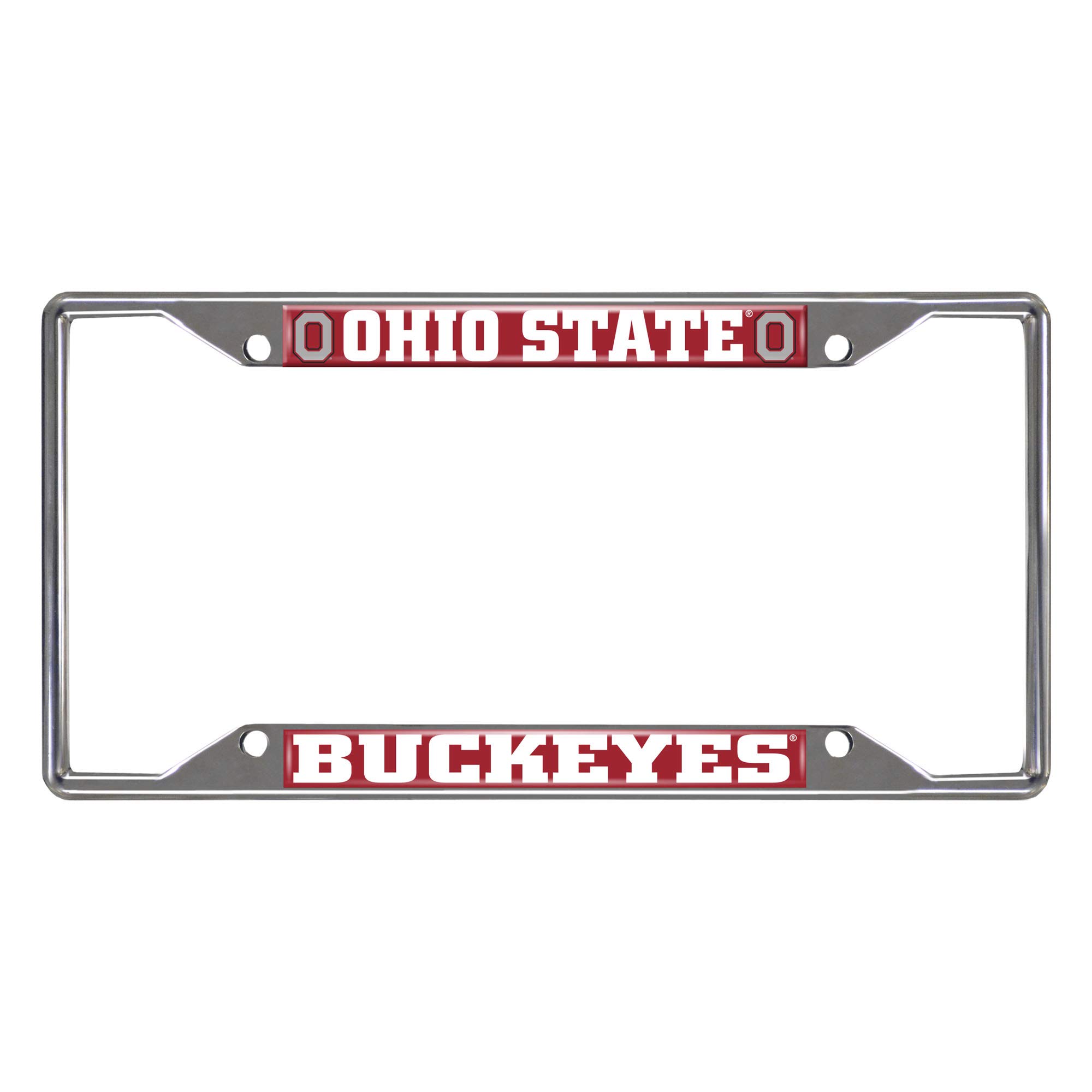 FANMATS 14871 NCAA Ohio State University Buckeyes Chrome License Plate Frame