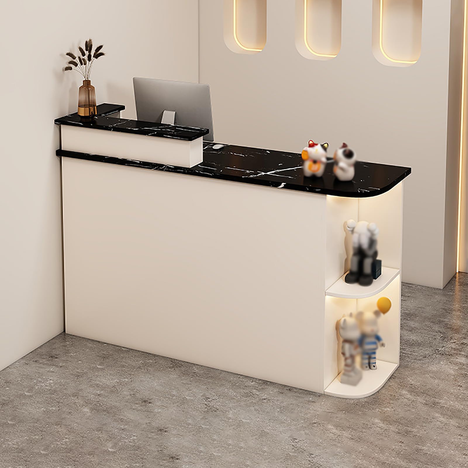 Comptoir de réception design 80cm idéal pour aménager un hall d'entreprise moderne