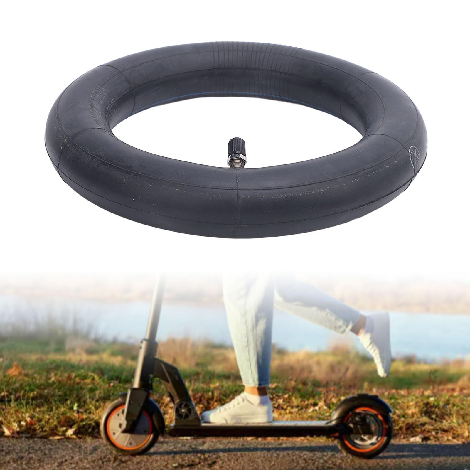 Tubi Interni D'aria per Moto 10x2, Nullabile Camera D'aria per Scooter Elettrico, 10 Pollici Camera D'aria di Ricambio Ispessita con Valvola Dritta per Scooter Elettrico
