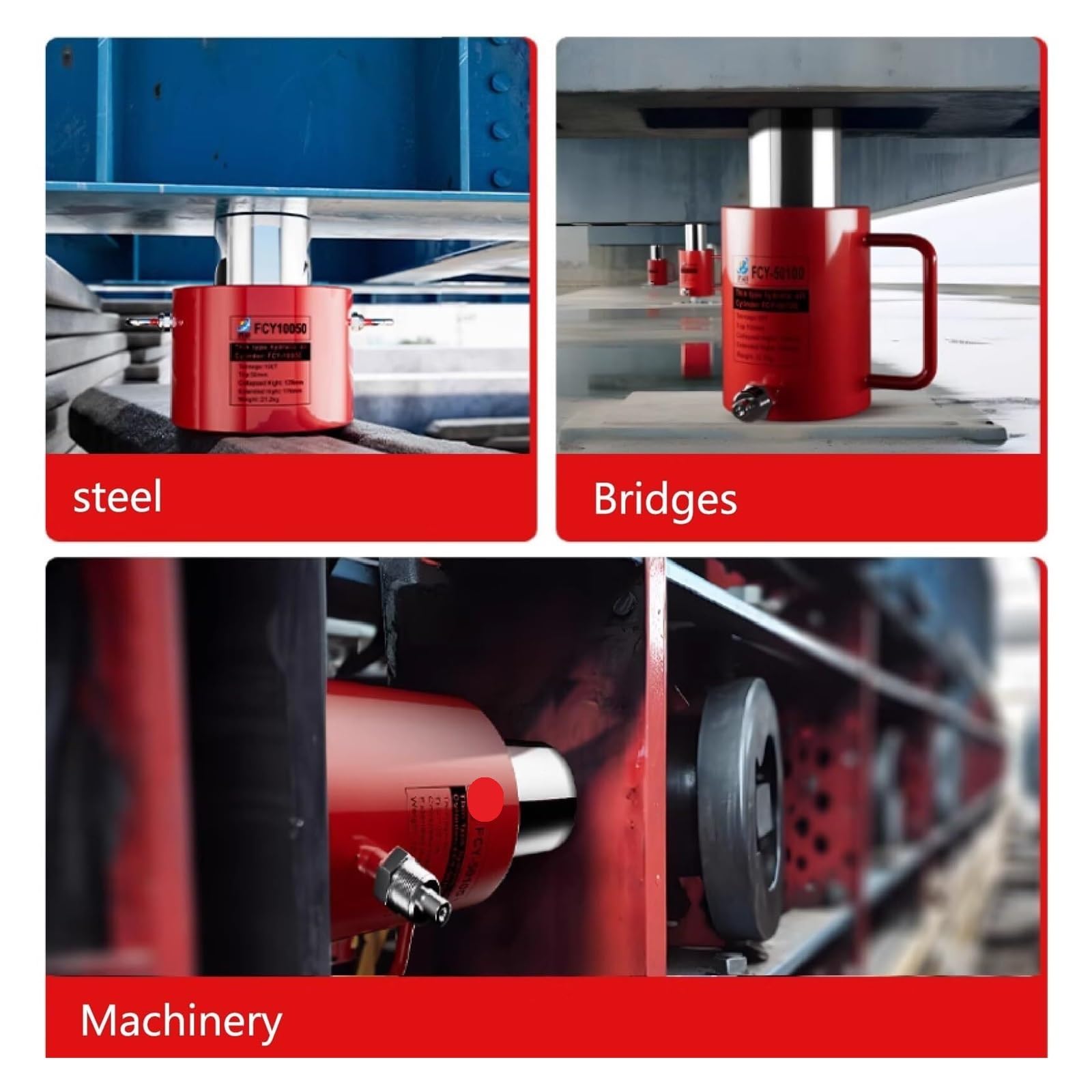 Podnośnik hydrauliczny z skokiem 50 mm, ręczna pompa hydrauliczna z CP-700, zestaw podnośnika, cylinder podnoszący z automatycznym zwijaniem (skok 50T/49,999.9 kg-5.1 cm)