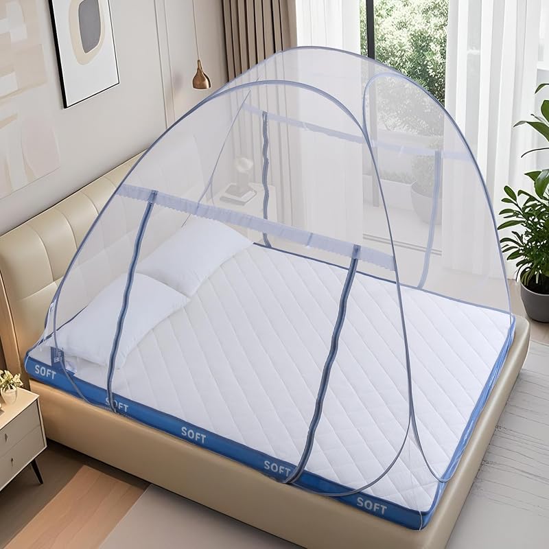 Pop-Up Mosquito Net Tent for Queen Size Bed 79 x 59 x 59 inch | Portable Folding Design Camping Travel Mosquito Tent with Net Bottom for Baby Adults, Easy to Install and Wash