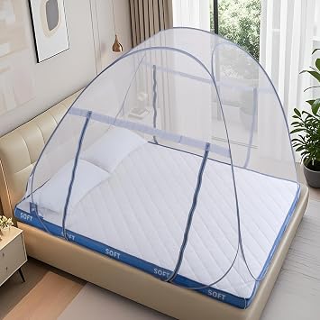 Pop-Up Mosquito Net Tent for Bed, Portable Folding Design Outdoor Camping Bed Tent with Net Bottom for Baby Adults for Twin XL/Full Size Bed 75 x 59 x 48 inch