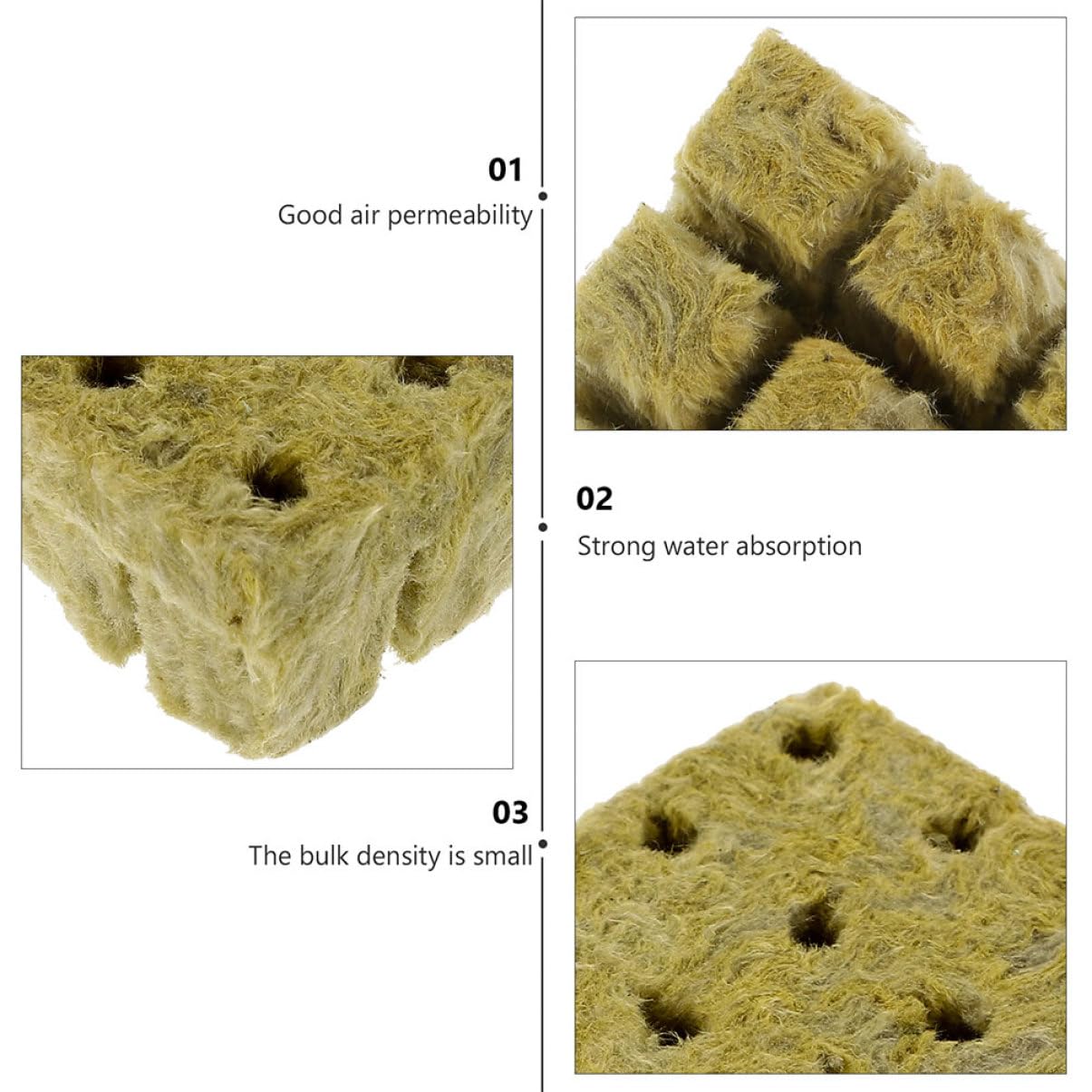 Toddmomy 3 Series Bloques De Germinación Hidropónica para De Plantas Iniciación Y Propagación Sin Suelo 50 Piezas*3